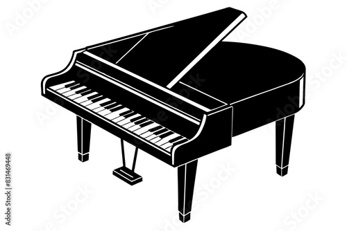 piano silhouette vector illustration