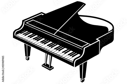 piano silhouette vector illustration