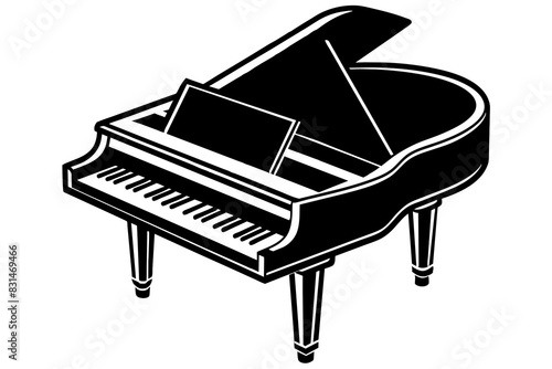 piano silhouette vector illustration