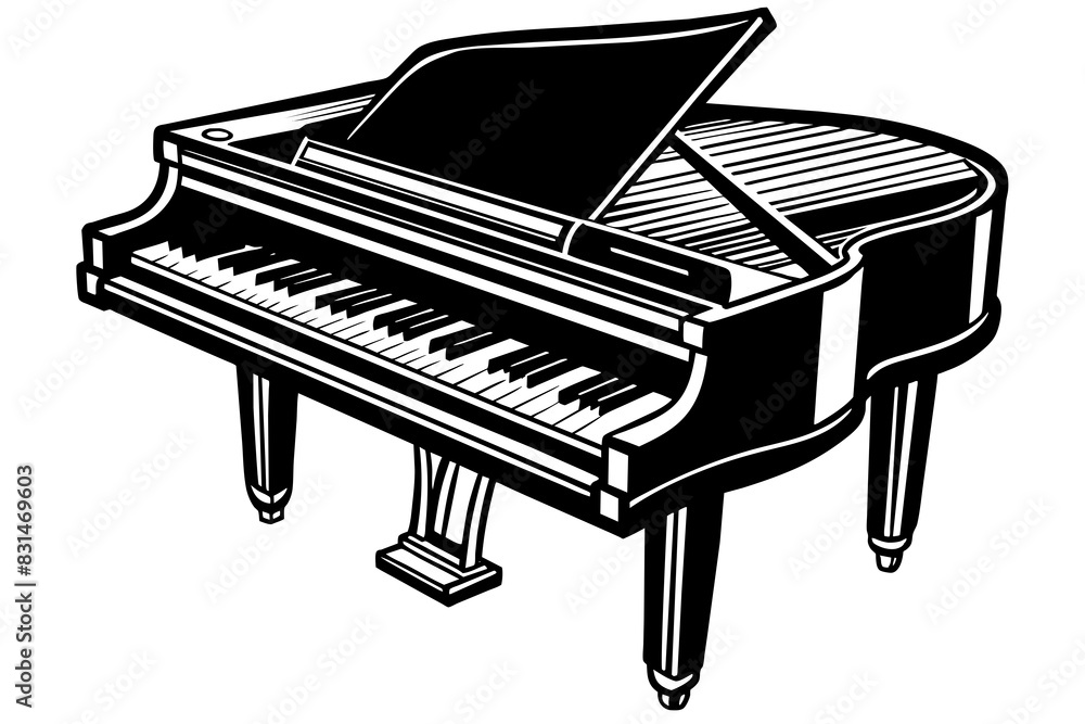 piano silhouette vector illustration piano silhouette vector illustration