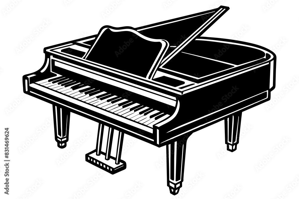 piano silhouette vector illustration piano silhouette vector illustration