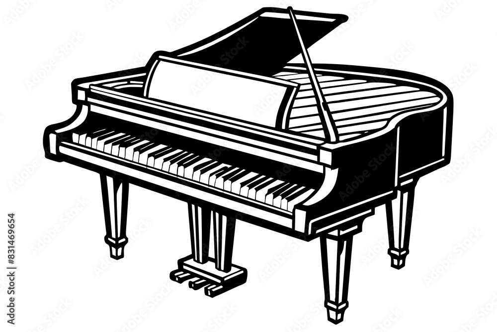 piano silhouette vector illustration piano silhouette vector illustration