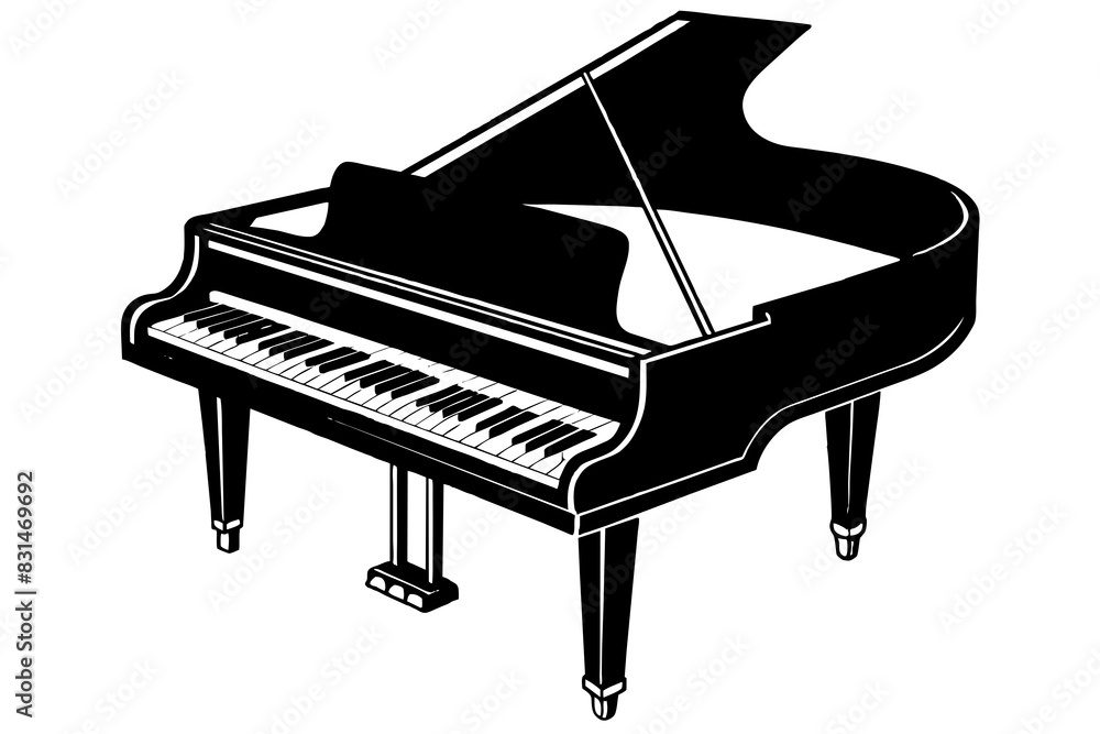 piano silhouette vector illustration piano silhouette vector illustration
