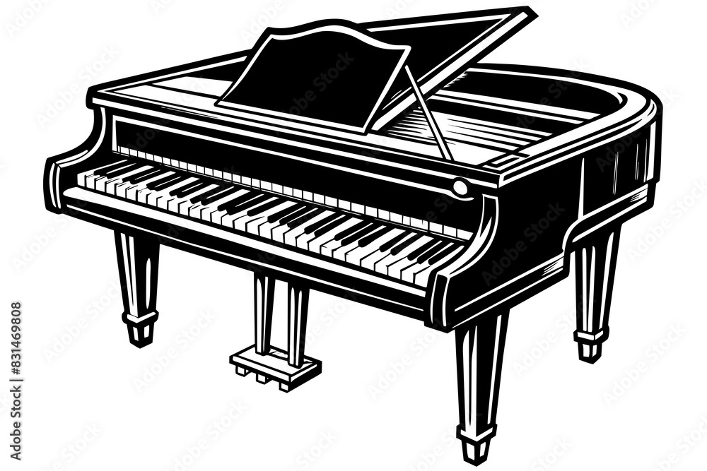 piano silhouette vector illustration piano silhouette vector illustration