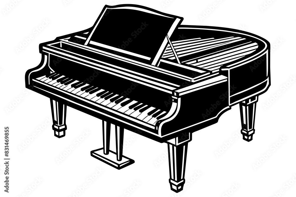 piano silhouette vector illustration piano silhouette vector illustration