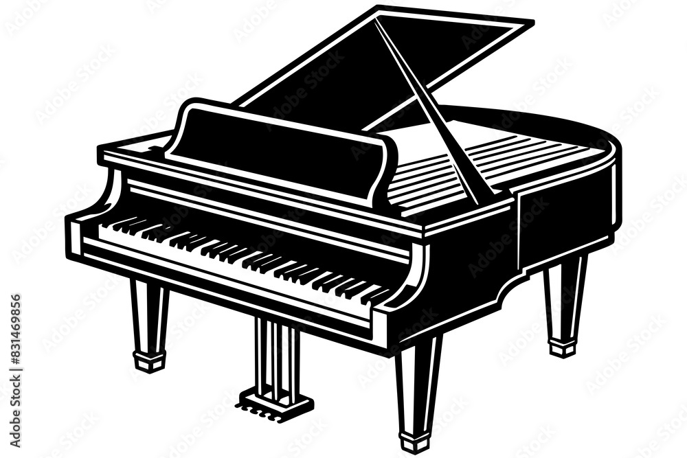 piano silhouette vector illustration piano silhouette vector illustration