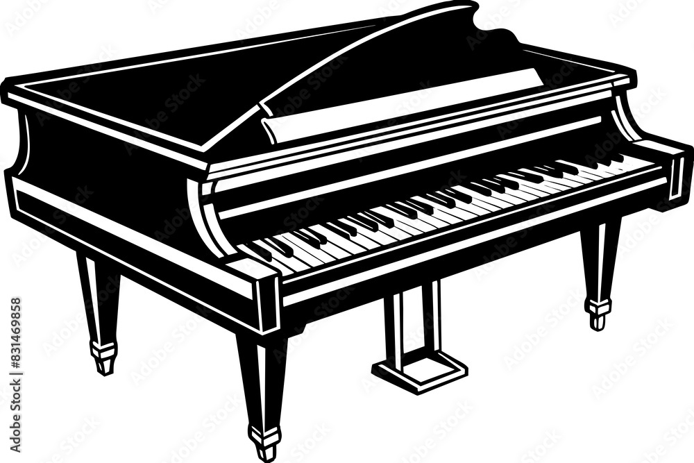piano silhouette vector illustration piano silhouette vector illustration