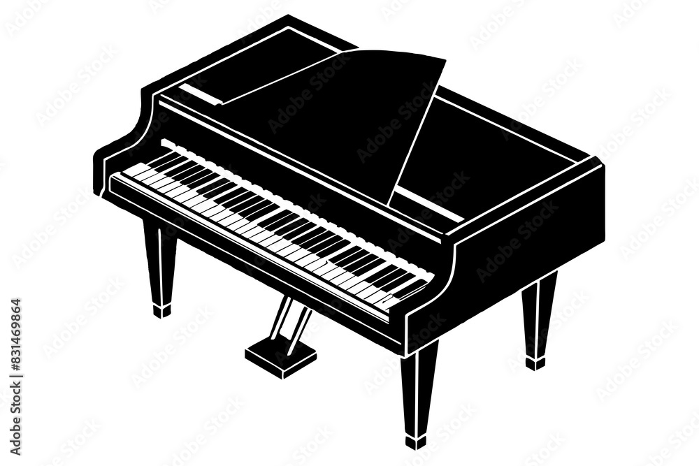 piano silhouette vector illustration piano silhouette vector illustration