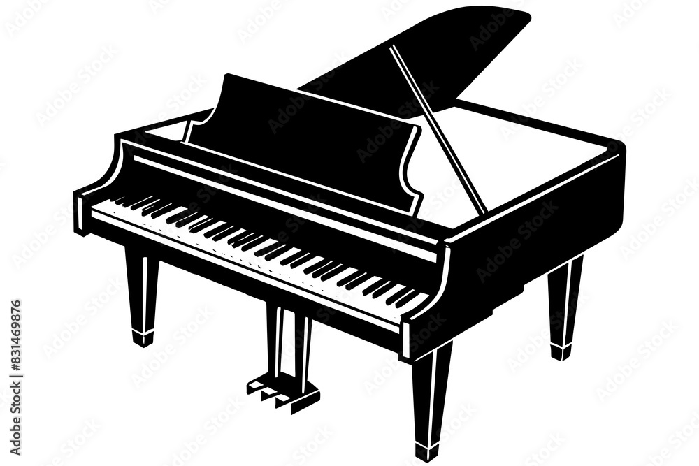 piano silhouette vector illustration piano silhouette vector illustration