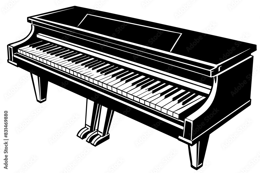 piano silhouette vector illustration piano silhouette vector illustration