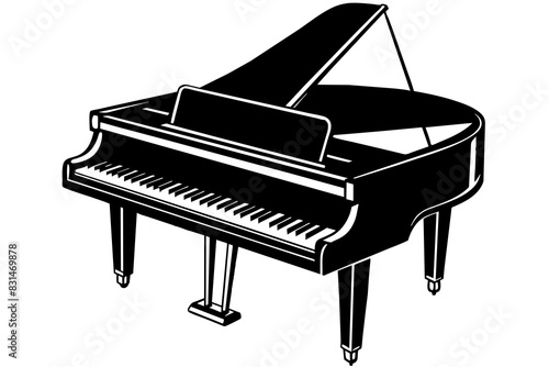 piano silhouette vector illustration