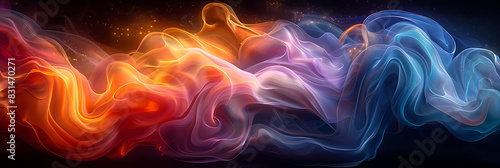 abstract composition painting with fluid dynamic forms and vibrant colors captured using Long Exposure Photography and InBody Image Stabilization for a fluid motionfilled effect photo