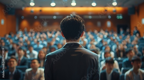 Business Event Speaker in Conference Hall Generative AI