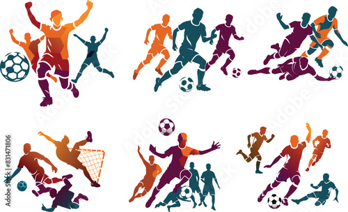 soccer player silhouette illustrations sport person vector illustration soccer football player man