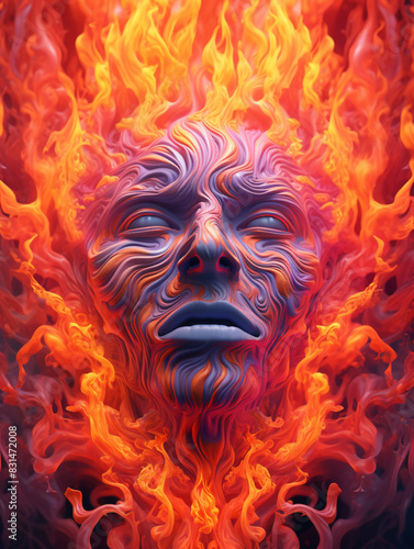 head in flames
