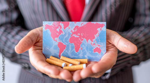 World no tobacco day background concept, No smoking message. Lungs care awareness - Generative AI