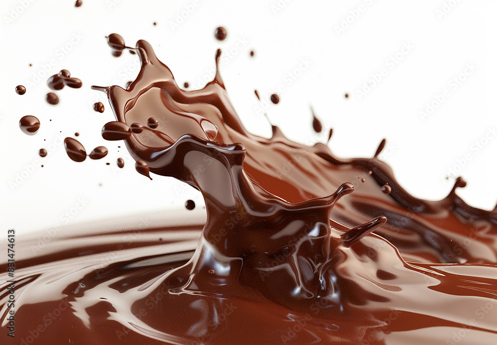 Photo of a splash of brown chocolate , cocoa splash , chocolate drink splash background Photo of a splash of brown chocolate , cocoa splash , chocolate drink splash background