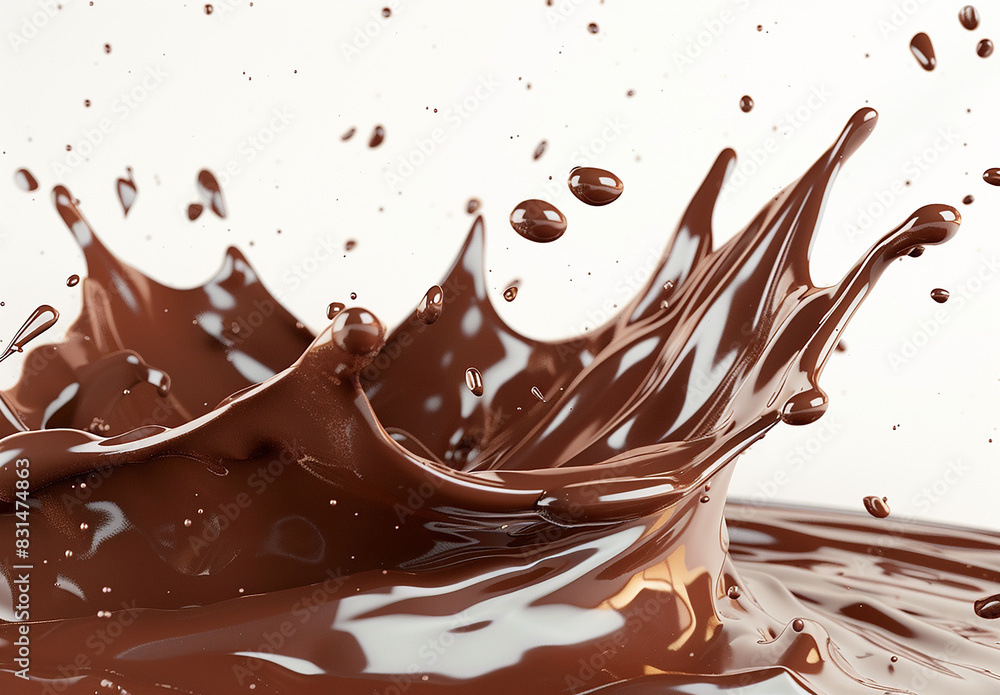 Photo of a splash of brown chocolate , cocoa splash , chocolate drink splash background Photo of a splash of brown chocolate , cocoa splash , chocolate drink splash background