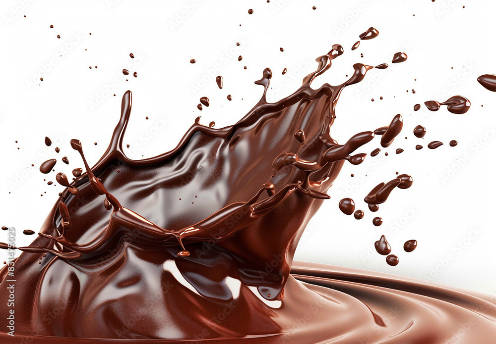 Photo of a splash of brown chocolate , cocoa splash , chocolate drink splash background Photo of a splash of brown chocolate , cocoa splash , chocolate drink splash background