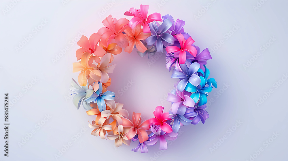 Floral wreath on a white background Floral wreath on a white background