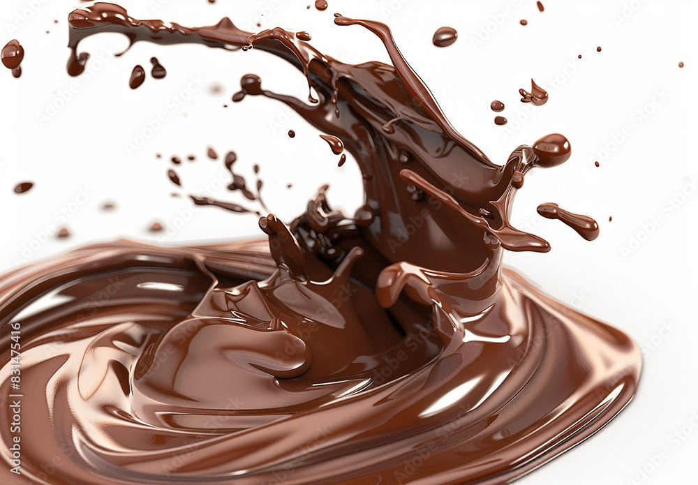 Photo of a splash of brown chocolate , cocoa splash , chocolate drink splash background Photo of a splash of brown chocolate , cocoa splash , chocolate drink splash background