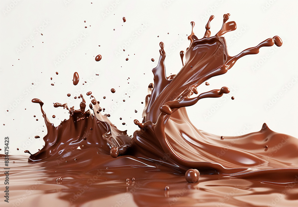 Photo of a splash of brown chocolate , cocoa splash , chocolate drink splash background Photo of a splash of brown chocolate , cocoa splash , chocolate drink splash background