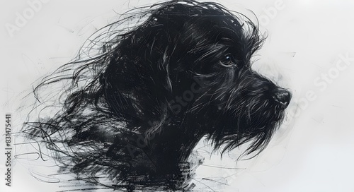 Wallpaper Mural Graphic realistic image of dog heads profile. White background with copy space. Torontodigital.ca