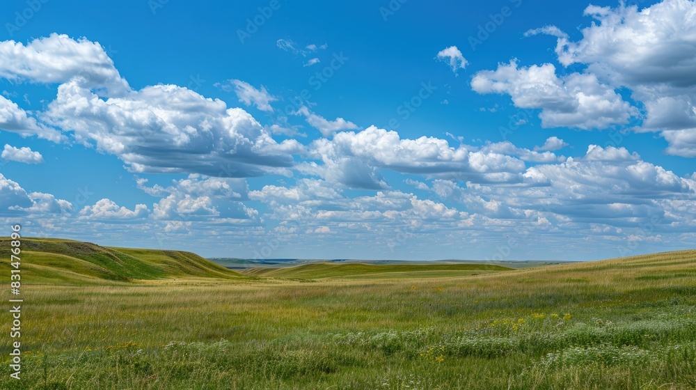 Scenery Captured by Canon: Blue Sky, White Clouds, and Grassland's Natural Beauty Scenery Captured by Canon: Blue Sky, White Clouds, and Grassland's Natural Beauty