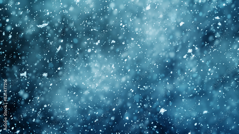 A blue sky with snowflakes falling from it A blue sky with snowflakes falling from it