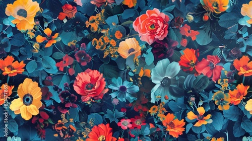 Digital Print Design featuring Flower Patterns throughout photo