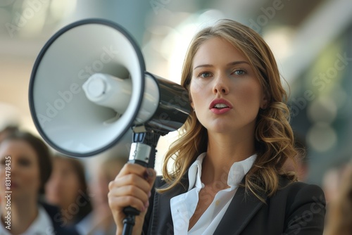 Confident Woman Speaking Through Megaphone © Sandris