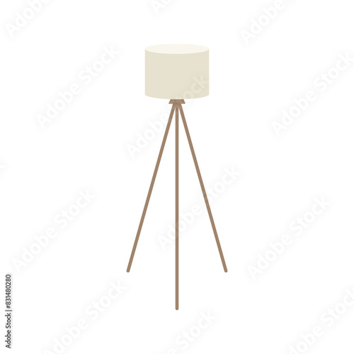 Realistic Detailed Lamps Floor Tall Lantern. Vector illustration of Electric Torchere for Room Interior
