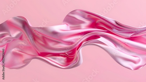 twists pink silk, on an isolated pink background