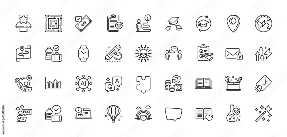Support, Online documentation and Love book line icons pack. AI, Question and Answer, Map pin icons. Consulting business, Winner podium, Fake internet web icon. Vector Support, Online documentation and Love book line icons pack. AI, Question and Answer, Map pin icons. Consulting business, Winner podium, Fake internet web icon. Vector