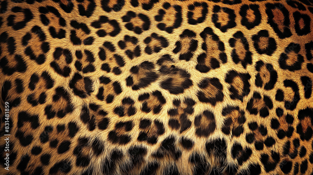 A close up of a leopard's fur with many spots A close up of a leopard's fur with many spots