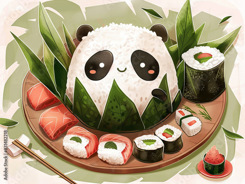 Panda sushi plate