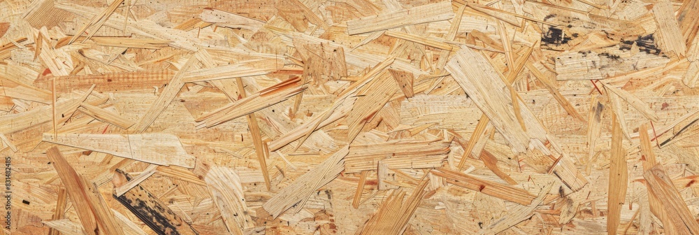 OSB board texture. Building panels from wooden chips. Simple pressed chipboard pattern. Wood texture