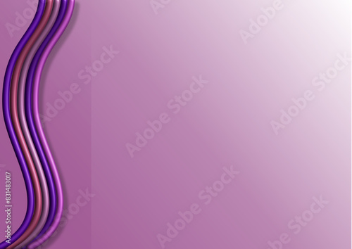 gradient lilac background with tubular wavy lines - abstract vector graphics - ideal as a presentation base, card, sublimation, scrapbooking