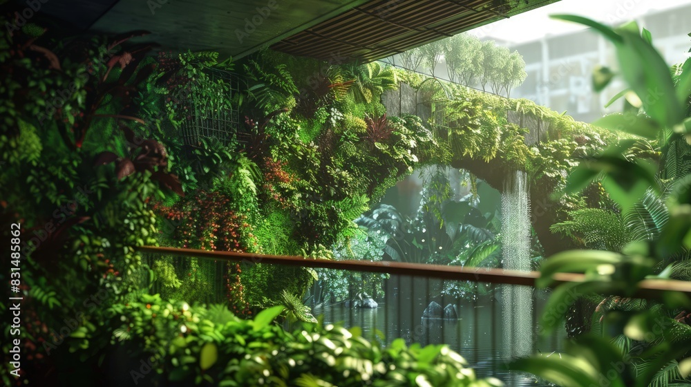 Bridge with a vertical garden, greenery cascading down â€“ Green bridge.