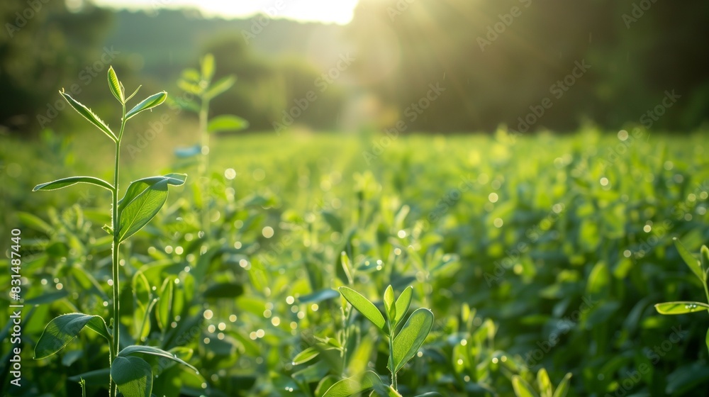 Fototapeta premium Peas in a field ready to be harvested