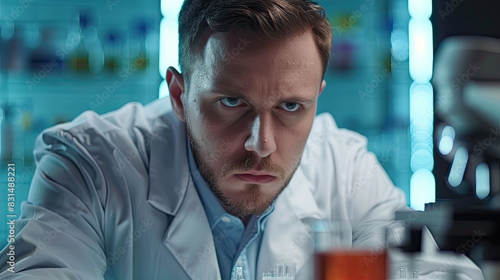 Medical researcher studying the effectiveness of a new antiviral medication. Medical researcher studying the effectiveness of a new antiviral medication.