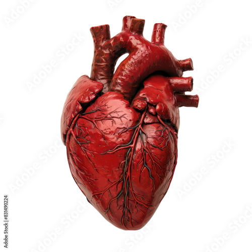 Real human heart isolated on transparent background