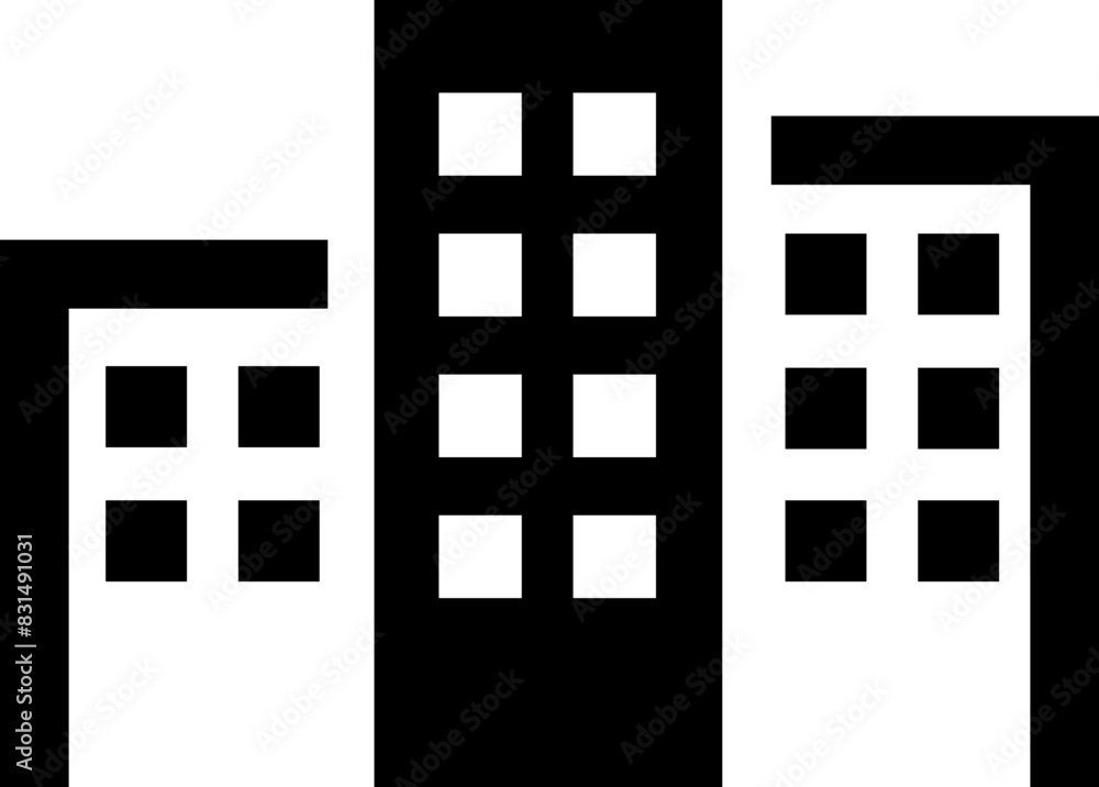 Building icon containing house, office, bank, school, hotel, shop, university, city, real estate and hospital symbol. Solid flat black vector isolated on transparent background Building icon containing house, office, bank, school, hotel, shop, university, city, real estate and hospital symbol. Solid flat black vector isolated on transparent background