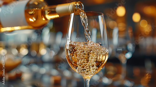 Wallpaper Mural A glass of white wine is poured into a wine glass Torontodigital.ca