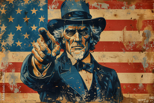 A Vintage-Style Fourth of July Poster - Uncle Sam photo