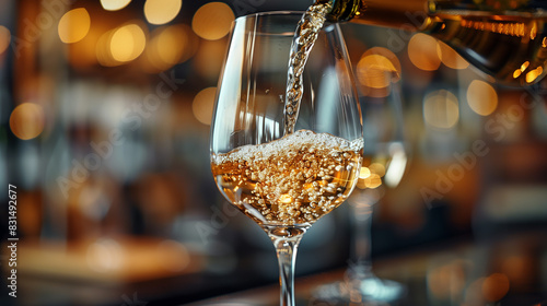 Wallpaper Mural A glass of white wine is poured into a wine glass Torontodigital.ca