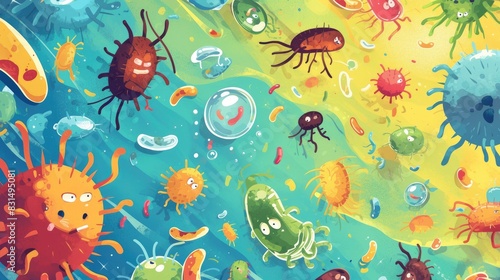 In the world of microorganisms bacteria and germs are the main characters photo