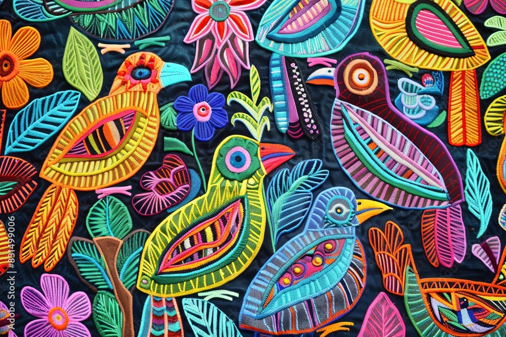 Molas from Panama Kuna Islands Bright Colorful Birds Molas from Panama Kuna Islands Bright Colorful Birds