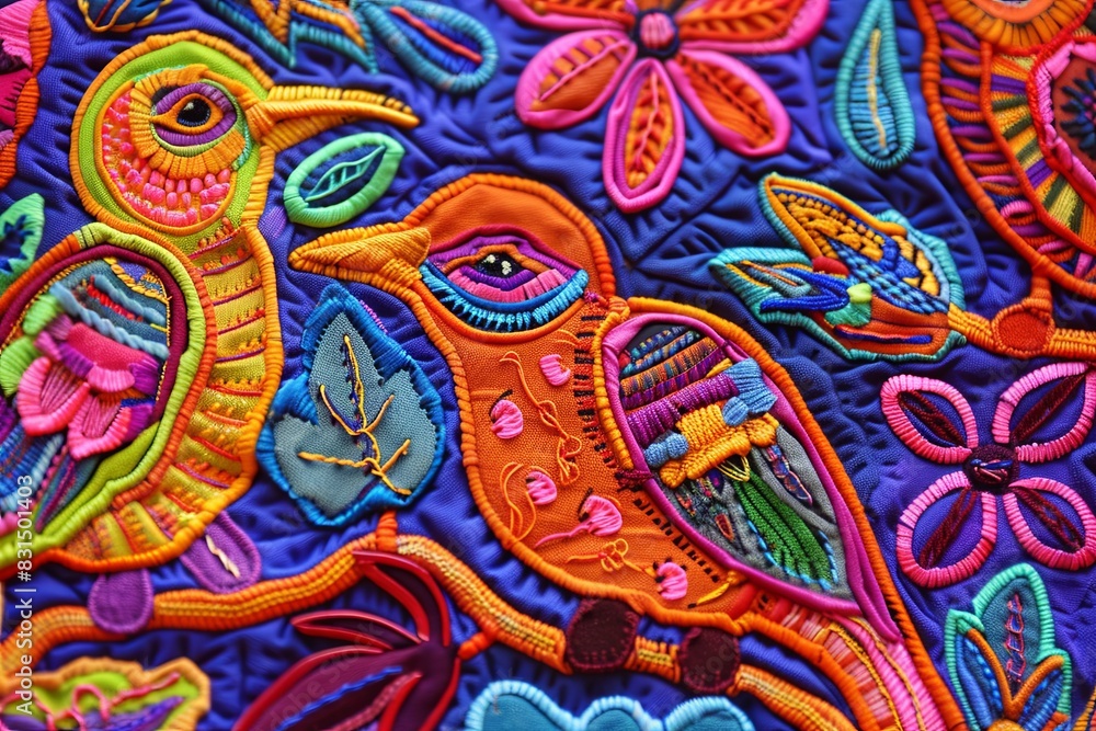 Molas from Panama Kuna Islands Bright Colorful Birds Molas from Panama Kuna Islands Bright Colorful Birds
