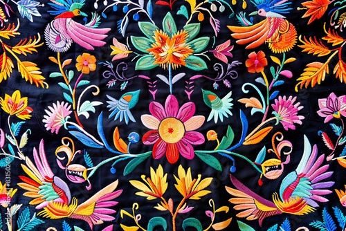 Otomi Embroidery Mexican Textile Pattern